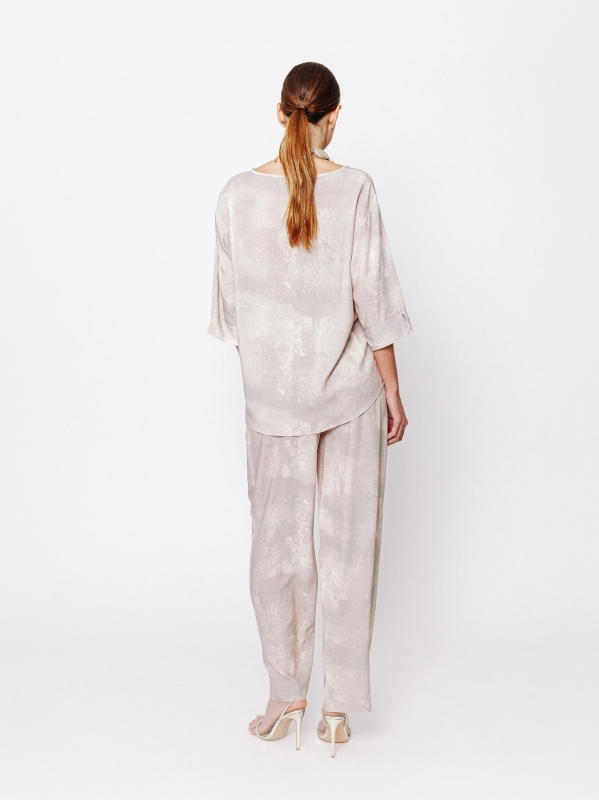 Blusa girocollo con stampa Aura Minerale