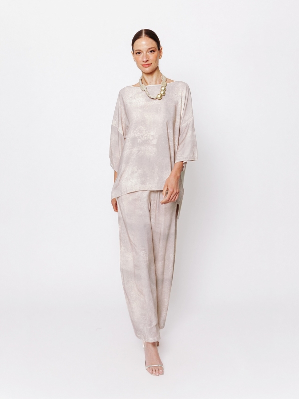 Blusa girocollo con stampa Aura Minerale
