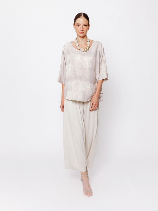 Blusa girocollo con stampa Aura Minerale