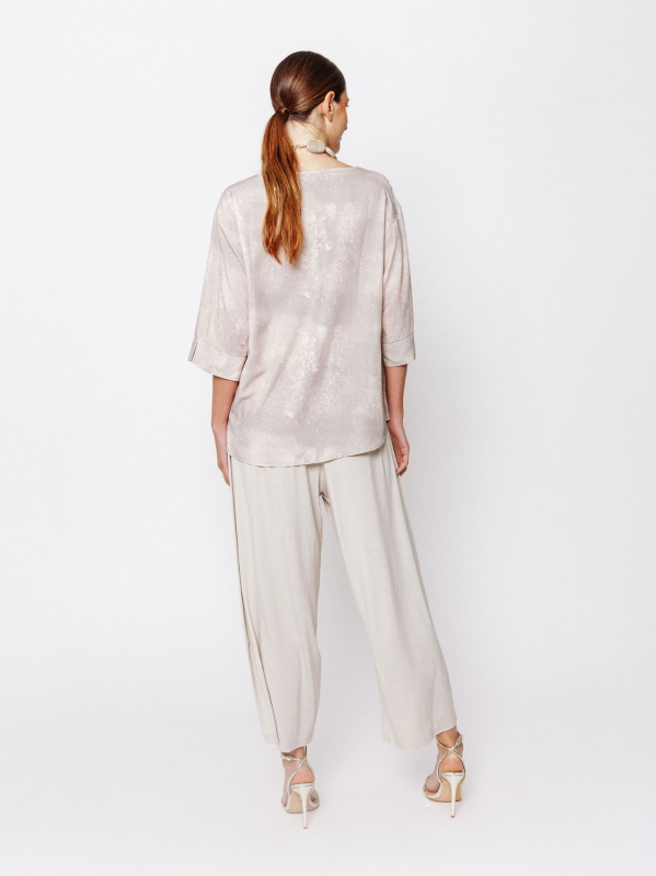 Blusa girocollo con stampa Aura Minerale