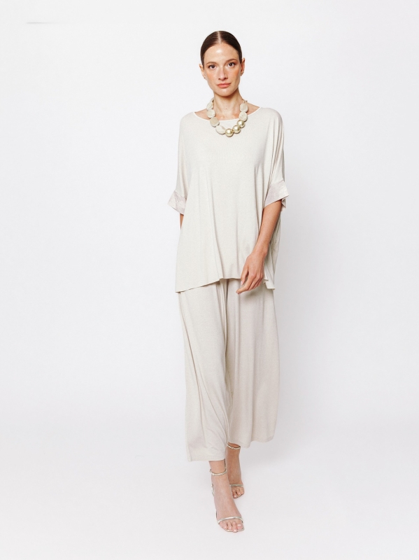 Maxi scatola in jersey con inserti stampati in mussola