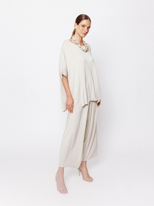 Maxi scatola in jersey con inserti stampati in mussola
