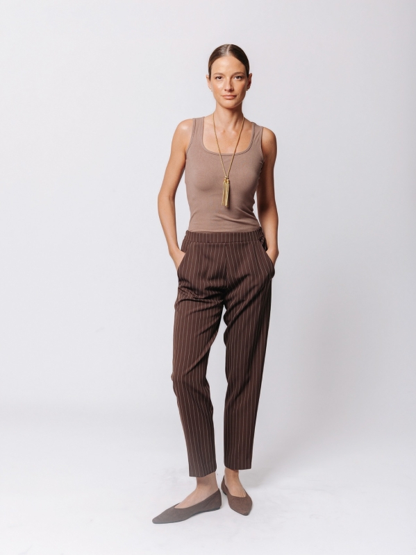 Pinstriped chino trousers