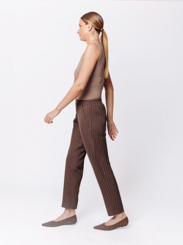 Pinstriped chino trousers