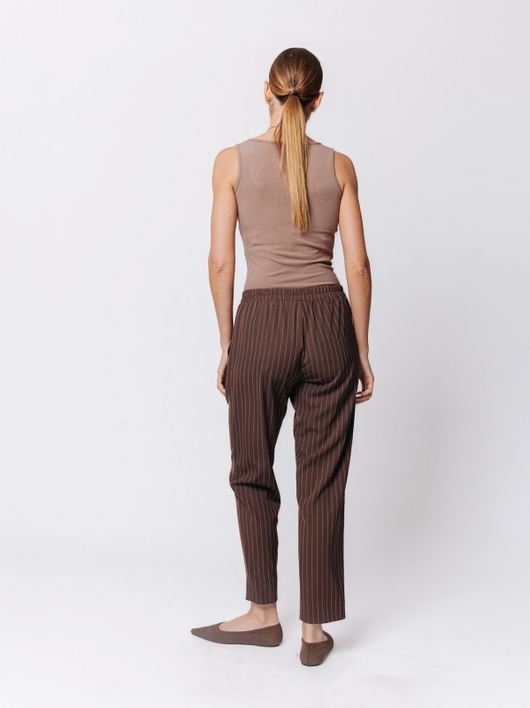 Pinstriped chino trousers