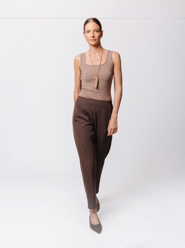 Pinstriped chino trousers