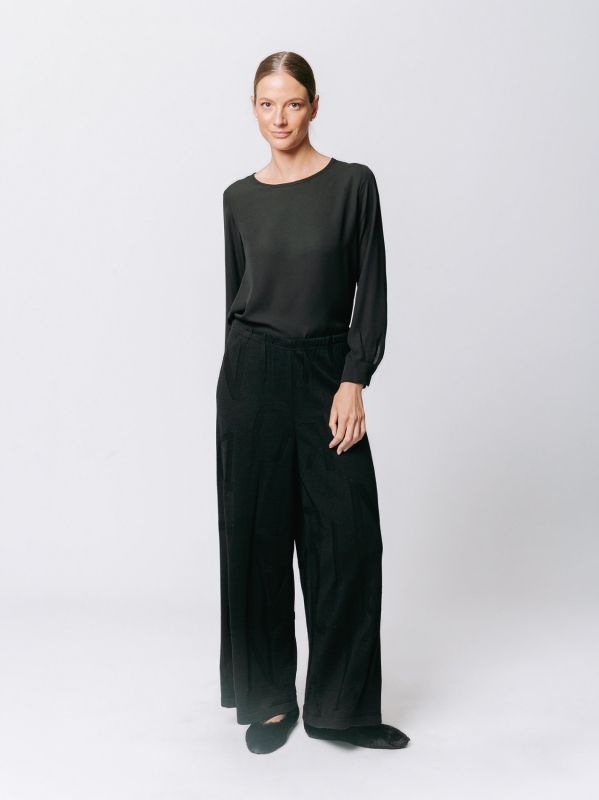 Straight-leg trousers in Jacquard Lettering