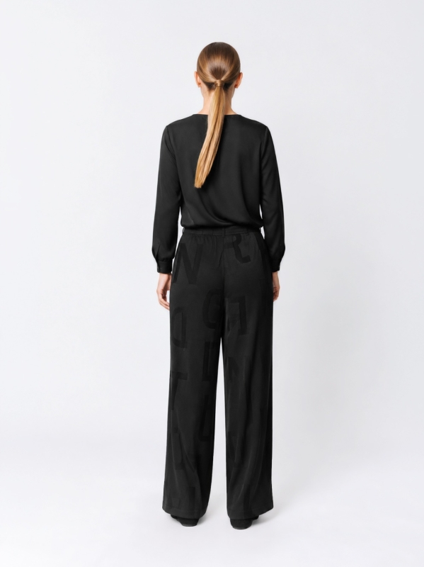 Straight-leg trousers in Jacquard Lettering