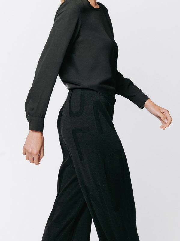 Straight-leg trousers in Jacquard Lettering