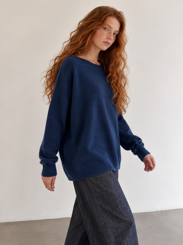 Maglia over girocollo in misto viscosa | Midali Toujours