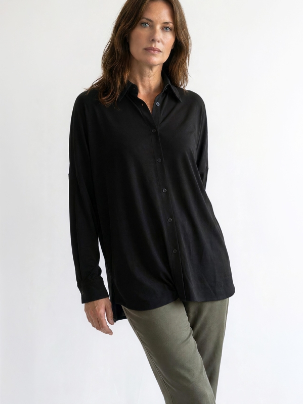 Oversized Viscose Jersey Shirt