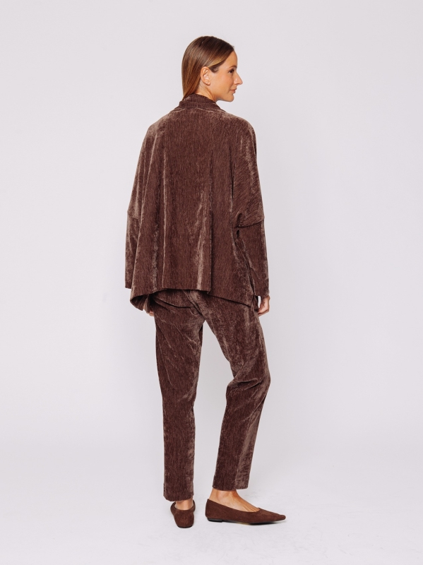 Boxy jacket in stretch micro-ribbed velvet