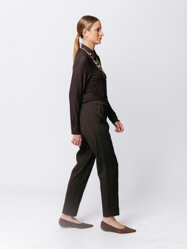 Crinkle Jacquard Cigarette Pants