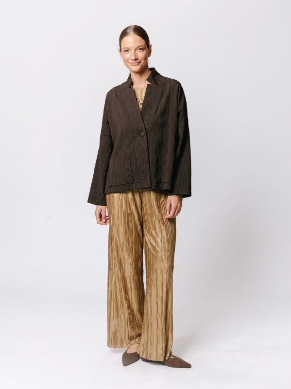 Boxy jacket in Crinkle Jacquard