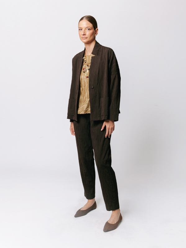 Boxy jacket in Crinkle Jacquard