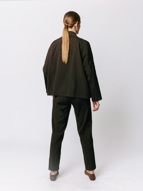 Boxy jacket in Crinkle Jacquard