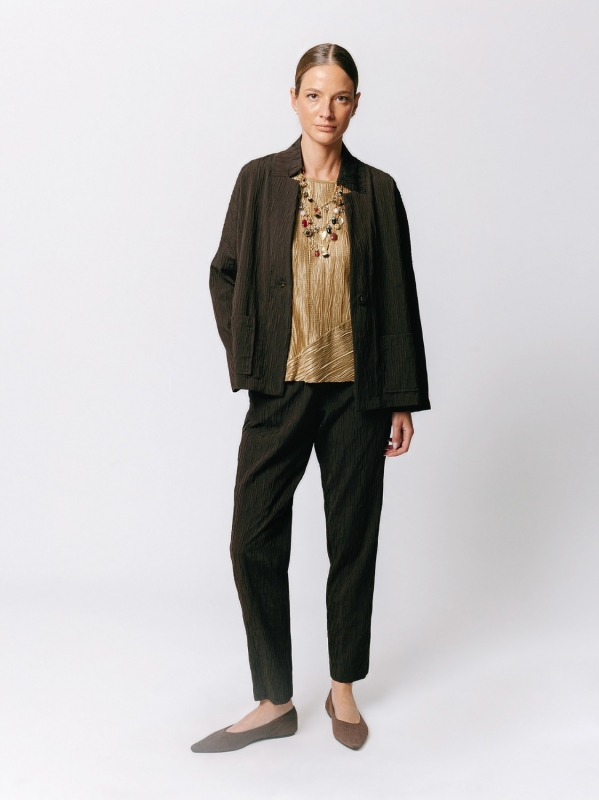Boxy jacket in Crinkle Jacquard
