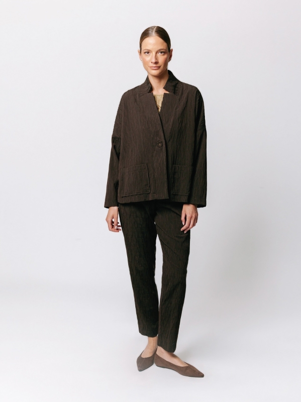 Boxy jacket in Crinkle Jacquard