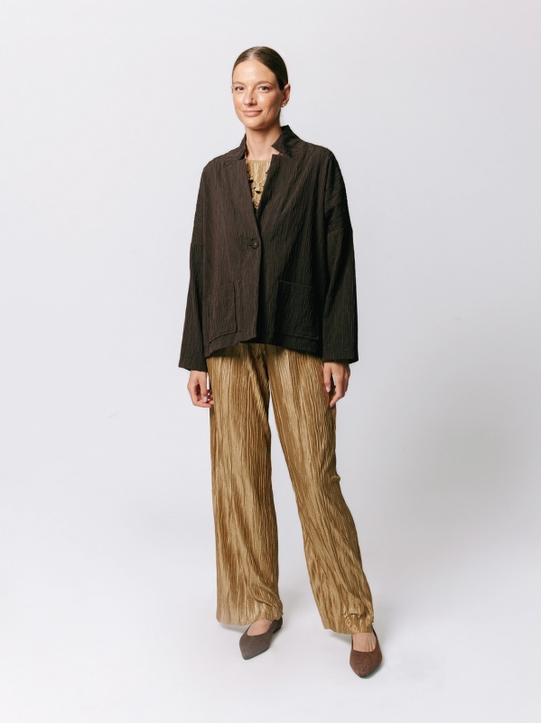 Boxy jacket in Crinkle Jacquard