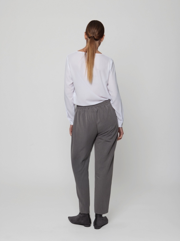 Cigarette trousers in stretch wool-like fabric