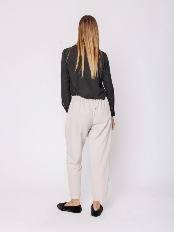 Cigarette trousers in stretch wool-like fabric