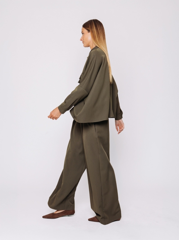 Wool-look shirt with patch pockets