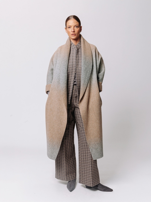 Iconic Degradé Boiled Wool Overcoat