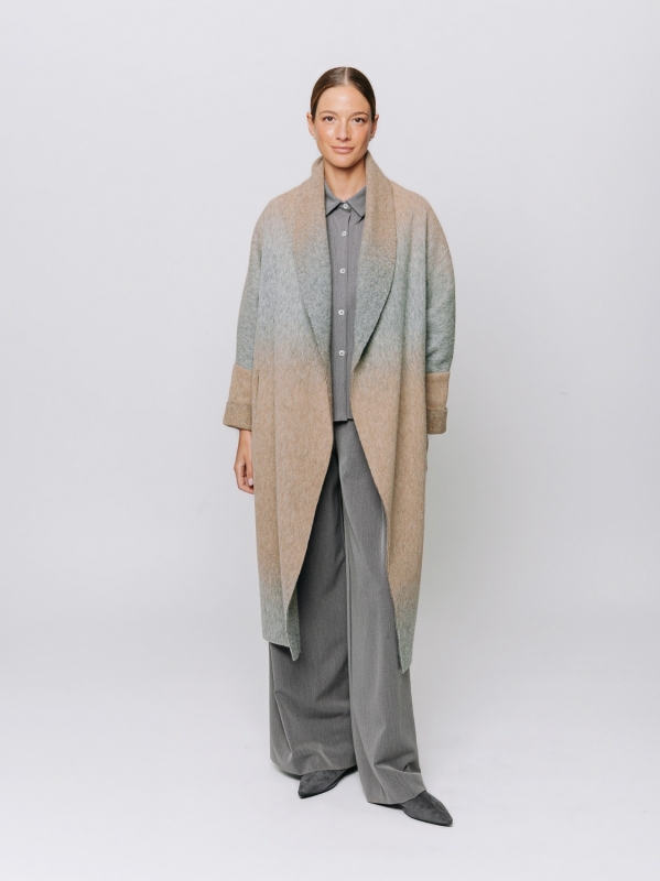 Iconic Degradé Boiled Wool Overcoat