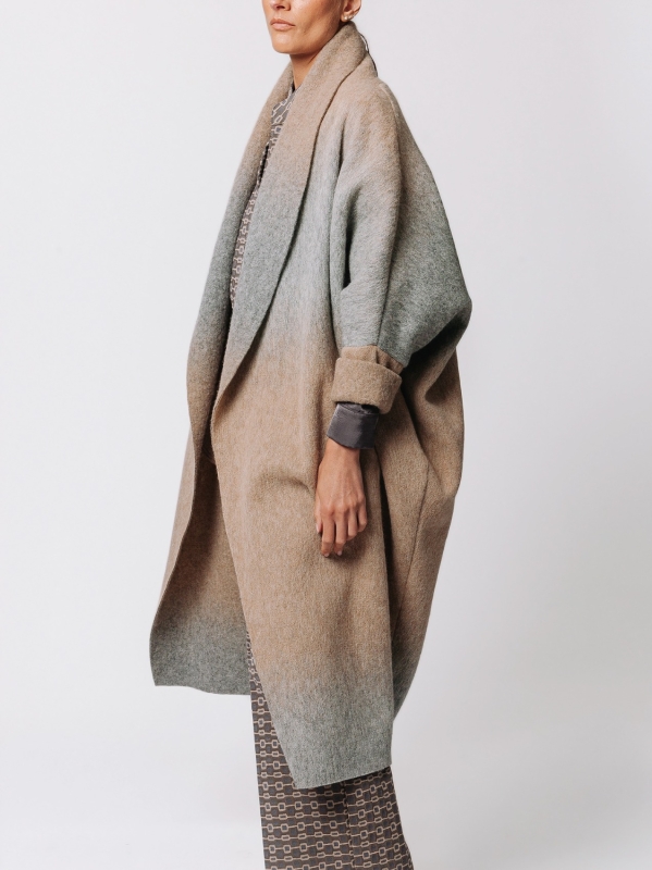 Iconic Degradé Boiled Wool Overcoat