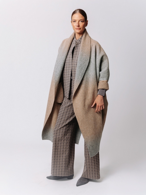 Iconic Degradé Boiled Wool Overcoat