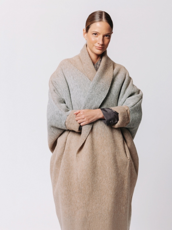 Iconic Degradé Boiled Wool Overcoat