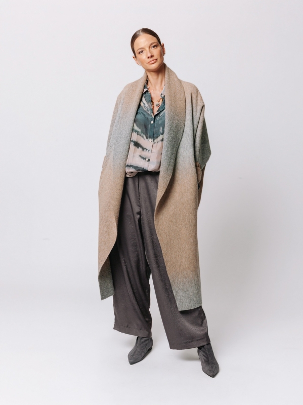 Iconic Degradé Boiled Wool Overcoat