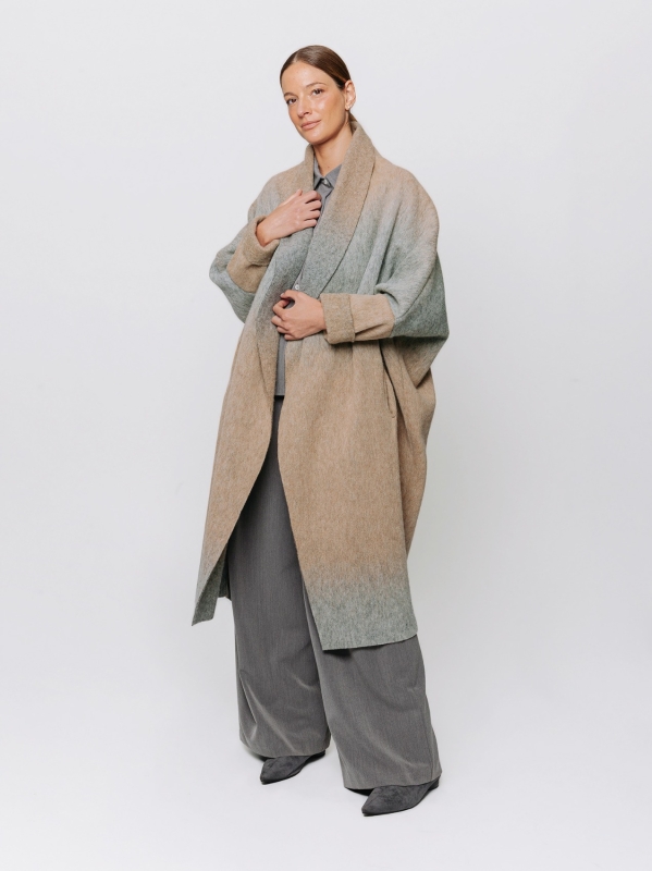 Iconic Degradé Boiled Wool Overcoat