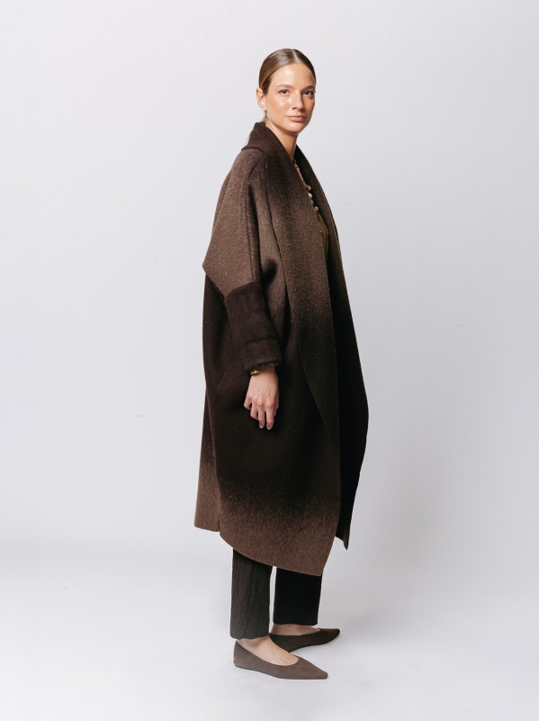 Iconic Degradé Boiled Wool Overcoat
