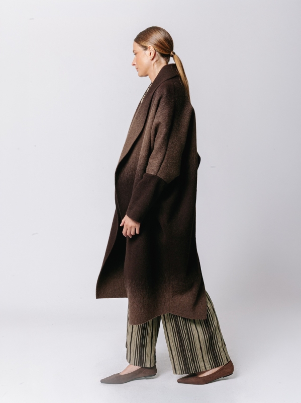 Iconic Degradé Boiled Wool Overcoat