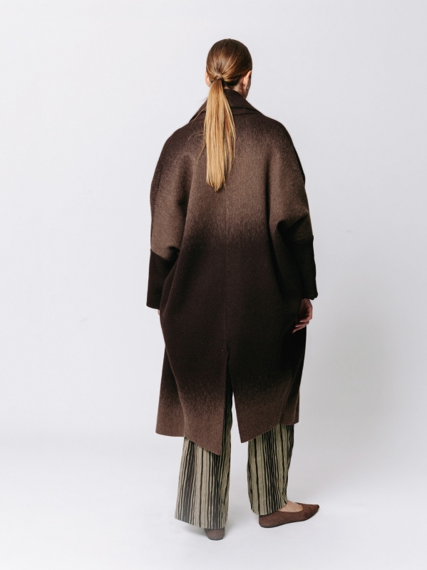 Iconic Degradé Boiled Wool Overcoat