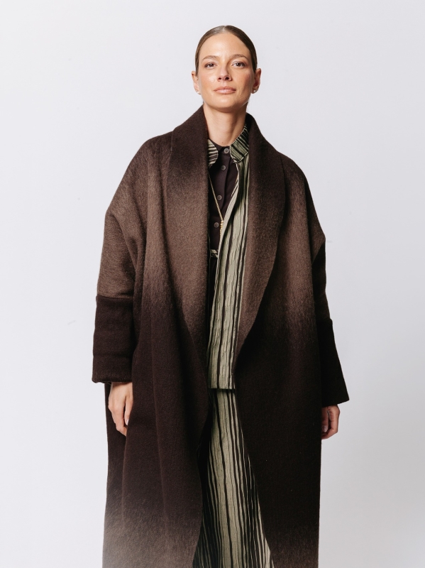 Iconic Degradé Boiled Wool Overcoat
