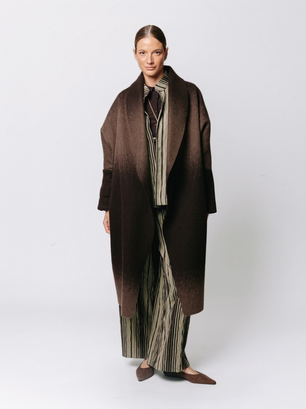 Iconic Degradé Boiled Wool Overcoat