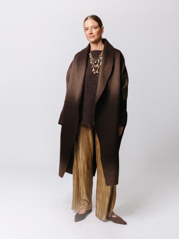 Iconic Degradé Boiled Wool Overcoat