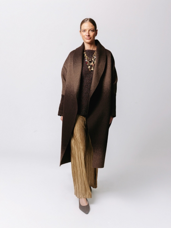 Iconic Degradé Boiled Wool Overcoat