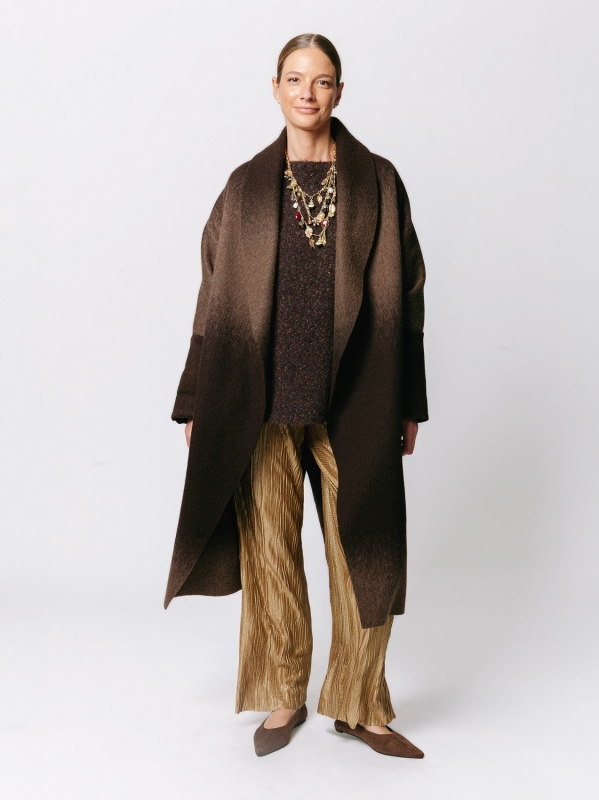 Iconic Degradé Boiled Wool Overcoat