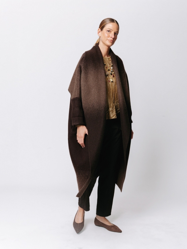 Iconic Degradé Boiled Wool Overcoat