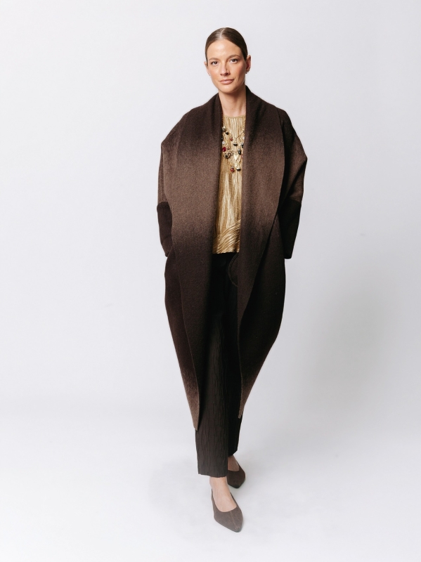 Iconic Degradé Boiled Wool Overcoat