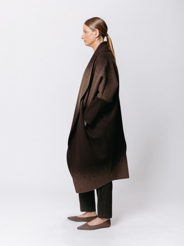 Iconic Degradé Boiled Wool Overcoat