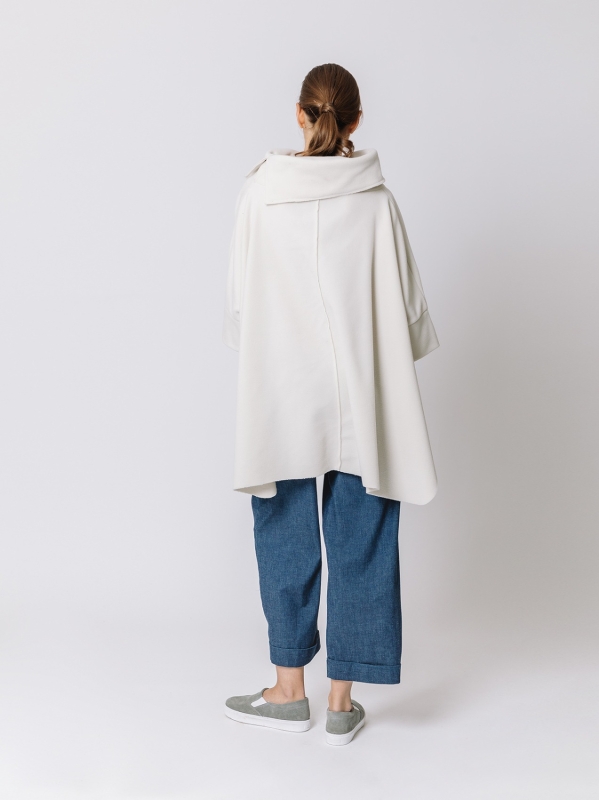 Maxi poncho in pile