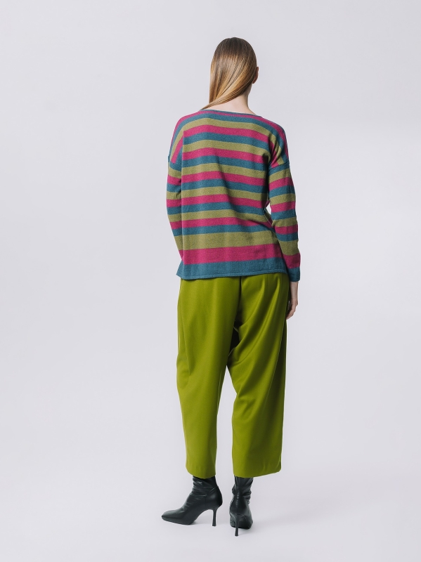 Multicoloured striped sweater