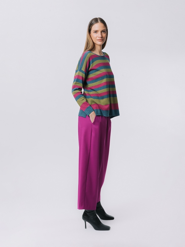 Multicoloured striped sweater